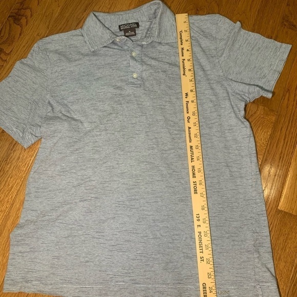 Michael Kors Polo Shirt, men’s size medium blue stripes - Picture 5 of 11